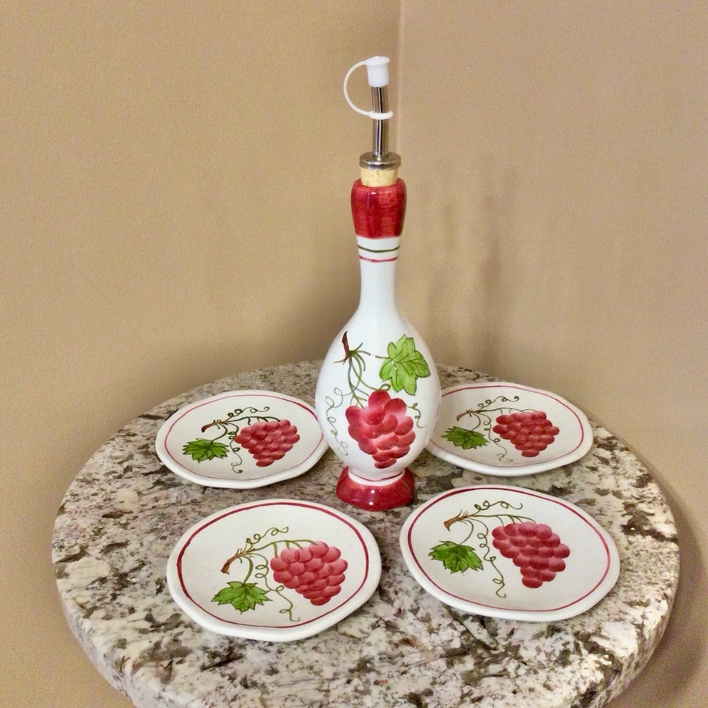 Ceramic dipping oil/vinegar set